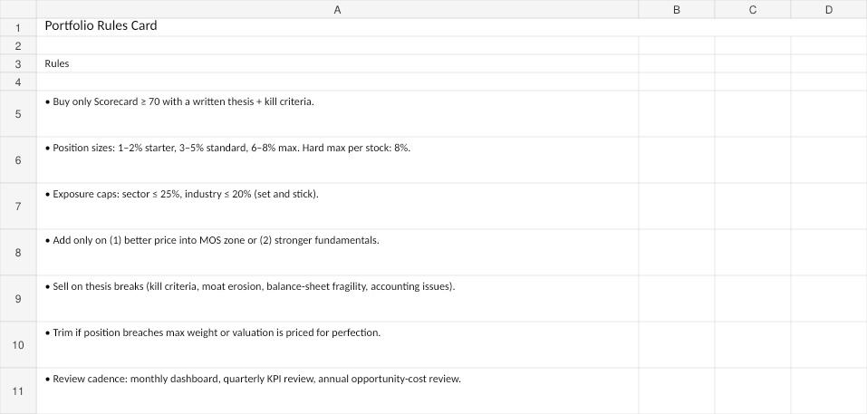 Portfolio rules card preview